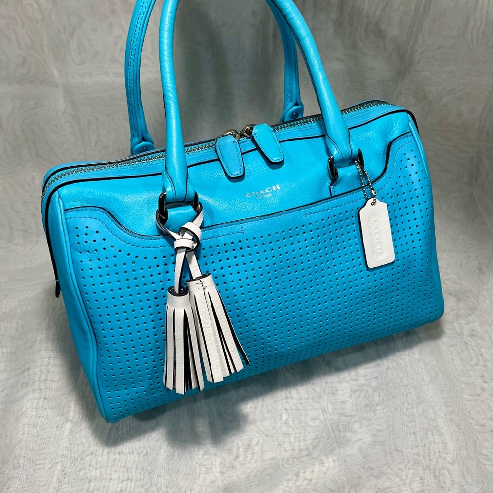 Coach Legacy Haley Turquoise Satchel EUC